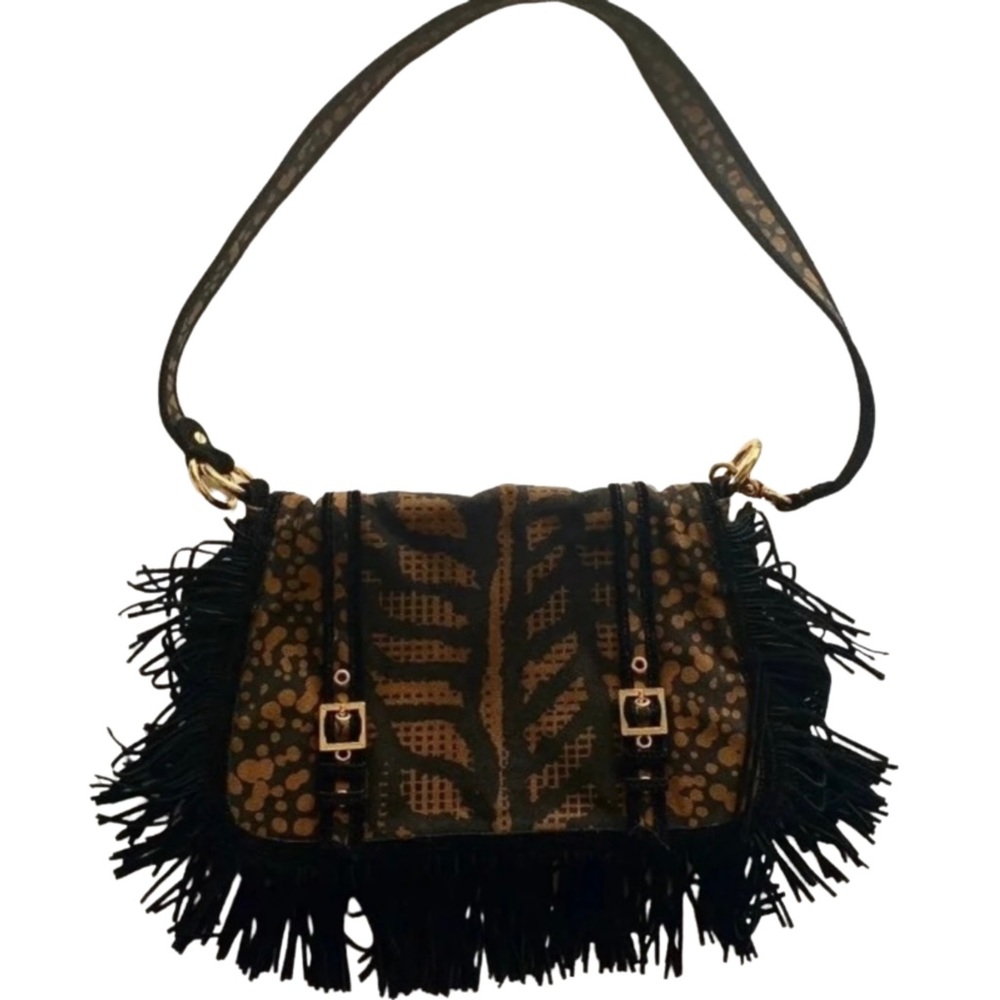 Tory Burch Large Brown Sawla Suede Fringe Bag